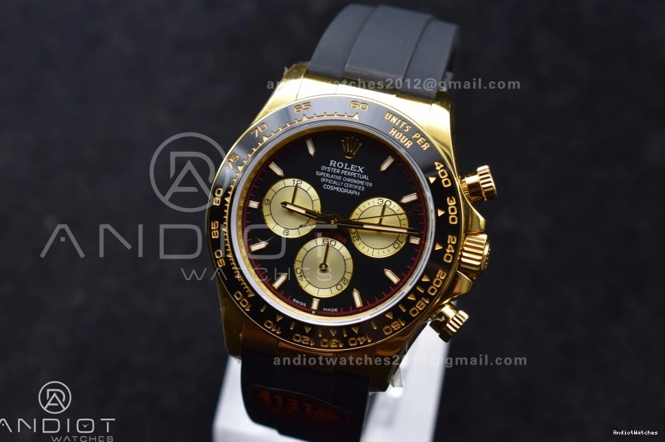 (Weighted) Oysterflex Sophisticated Edition Daytona on QF 126518 YG V6 Black Strap Best 807 Dial SH4131 1:1 1108